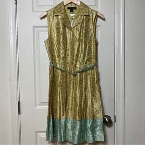 Duro Olowu sleeveless gold/teal lamé belte…